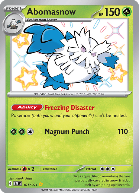 Abomasnow (PAF 101) Paldean Fates.png